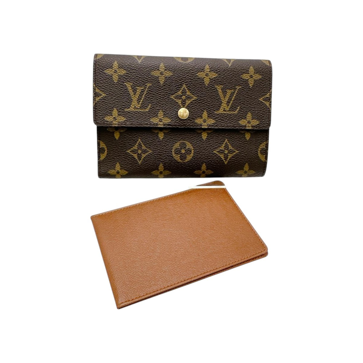 Louis Vuitton Tri-fold M61202 Tri-fold Porto Tresor Monogram Canvas Brown Wallet Case