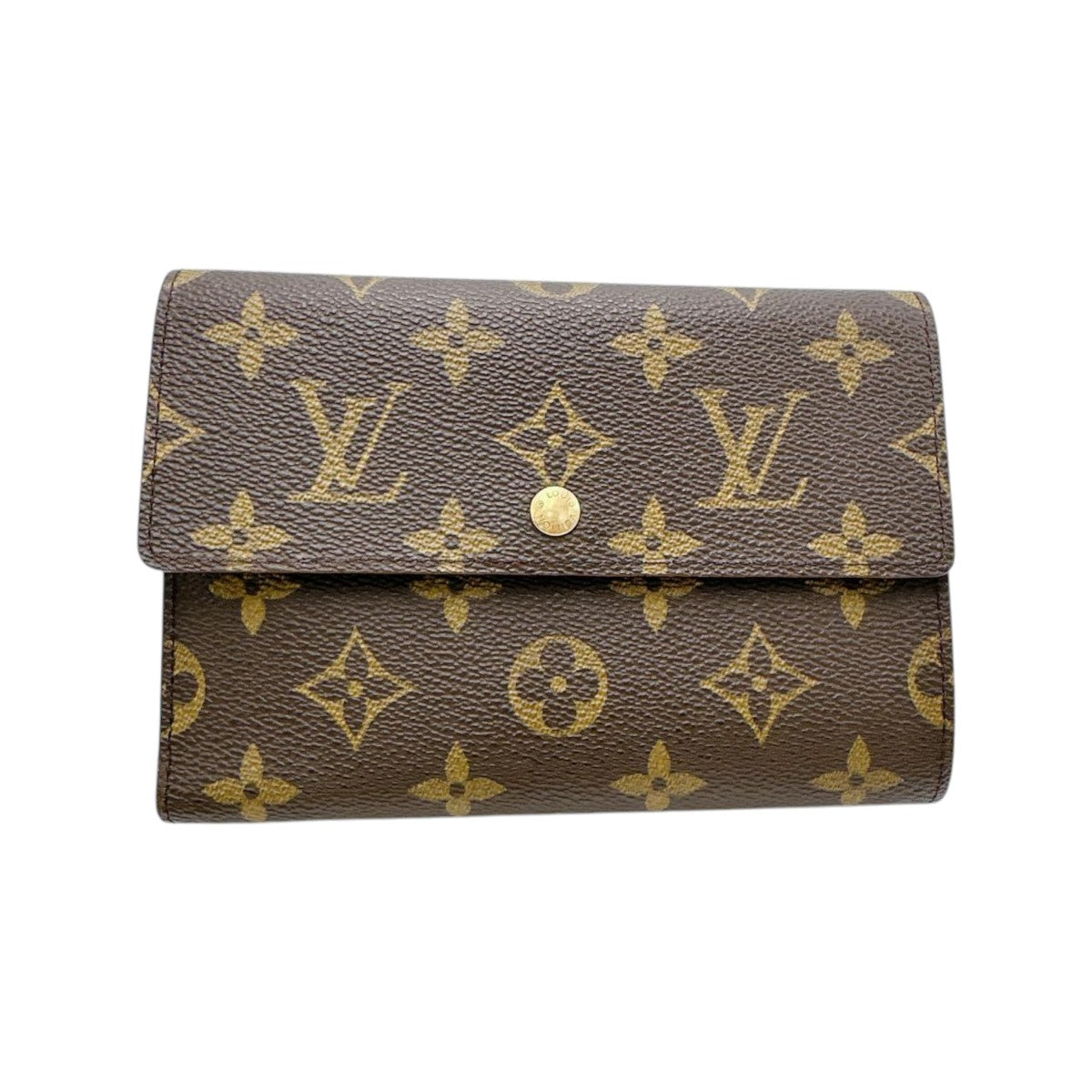 Louis Vuitton Tri-fold M61202 Tri-fold Porto Tresor Monogram Canvas Brown Wallet Case