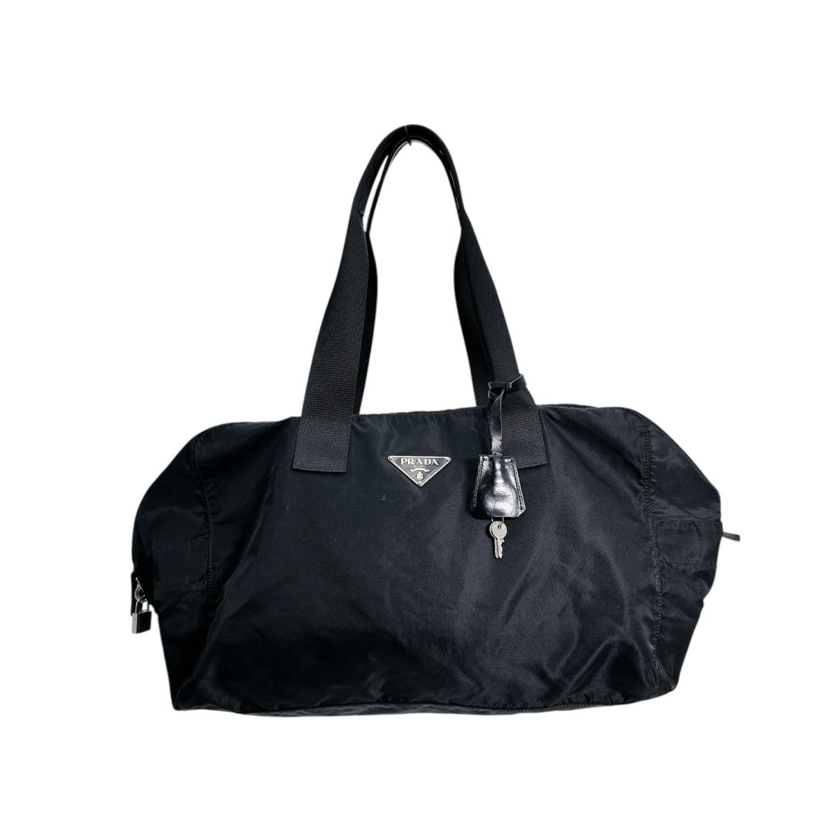 Boston Duffel Bag Plain Travel Bag Duffle Nylon Black