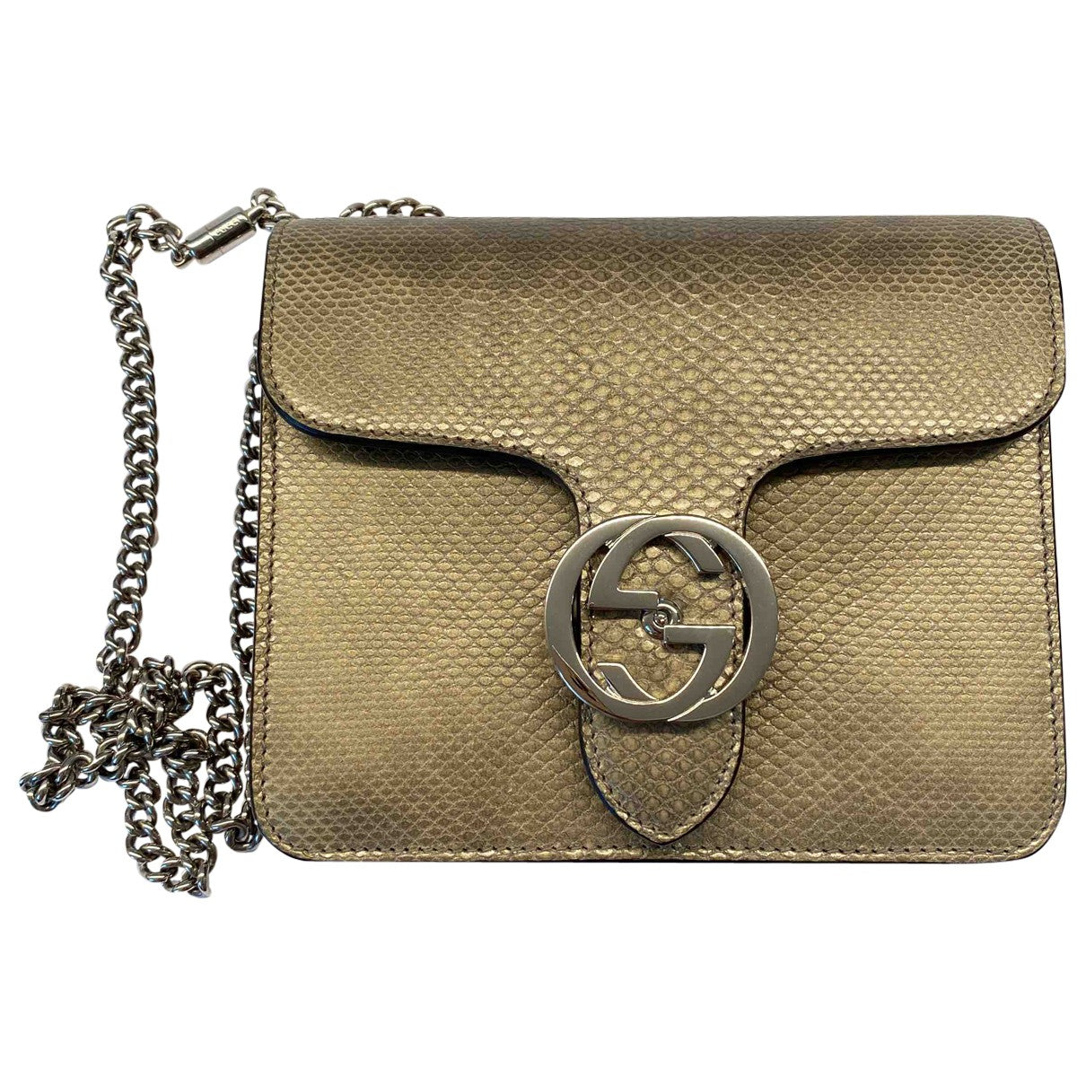 Gucci interlocking gold lizard handbag