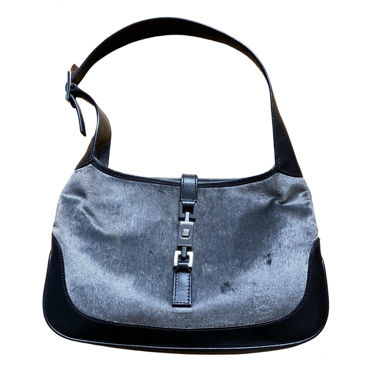 Gucci jackie grey velvet handbag
