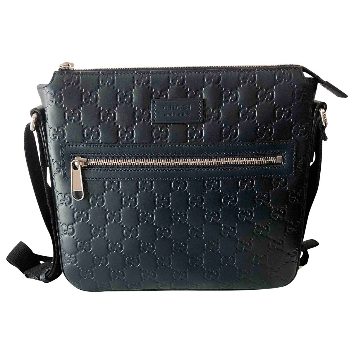 Gucci navy leather bag