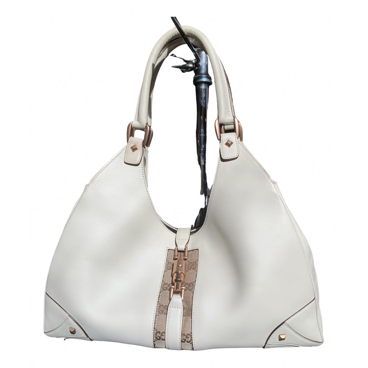 Gucci jackie white leather handbag
