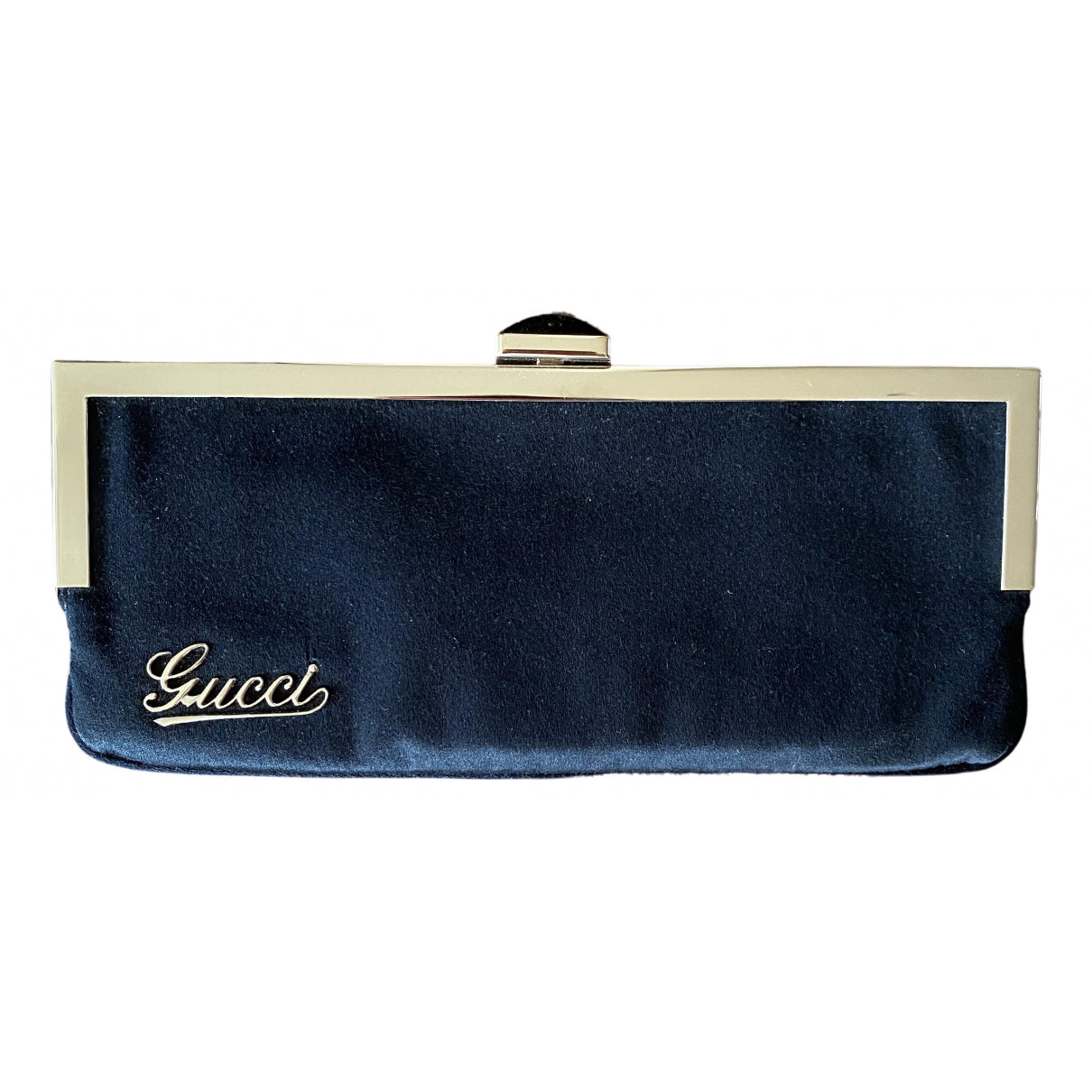 Gucci black silk clutch bag