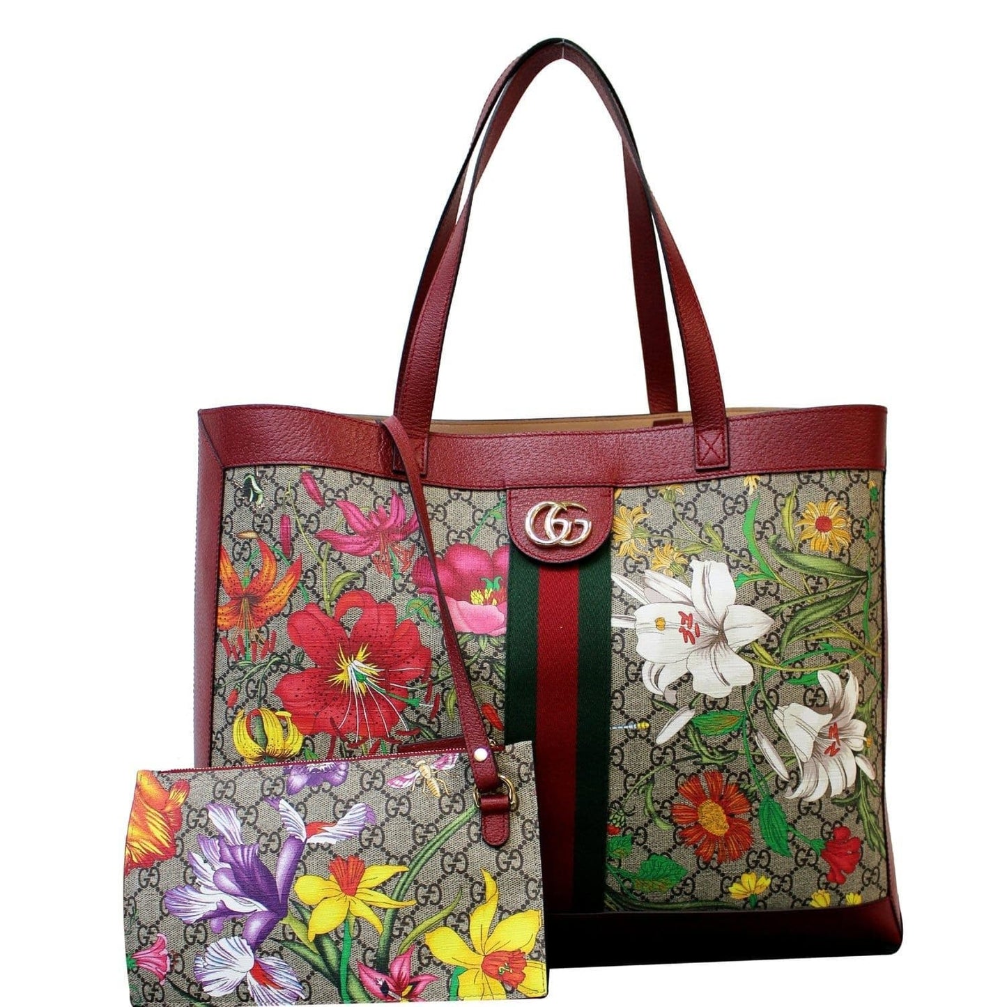 Gucci Ophidia Flora Tote Bag Red Medium