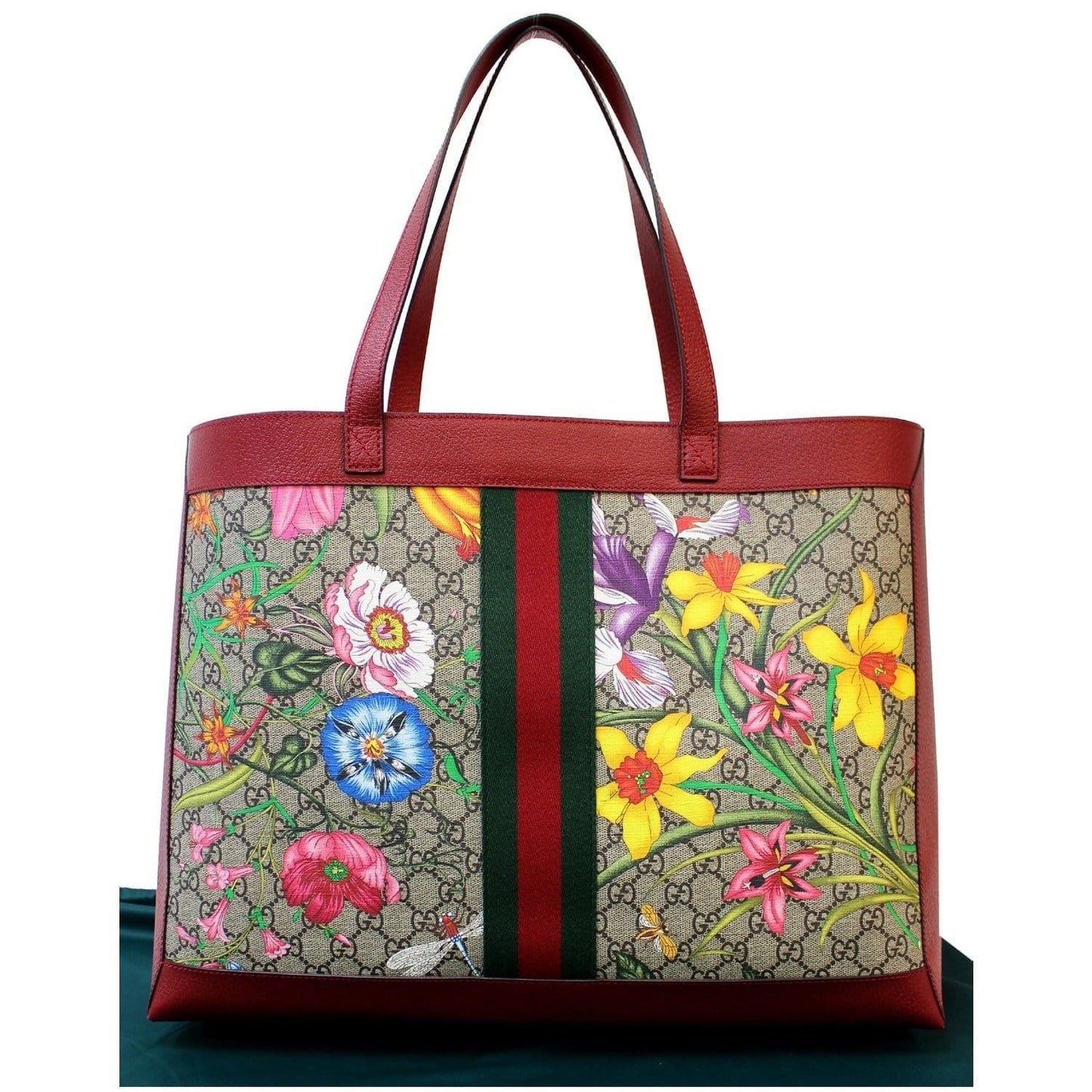 Gucci Ophidia Flora Tote Bag Red Medium
