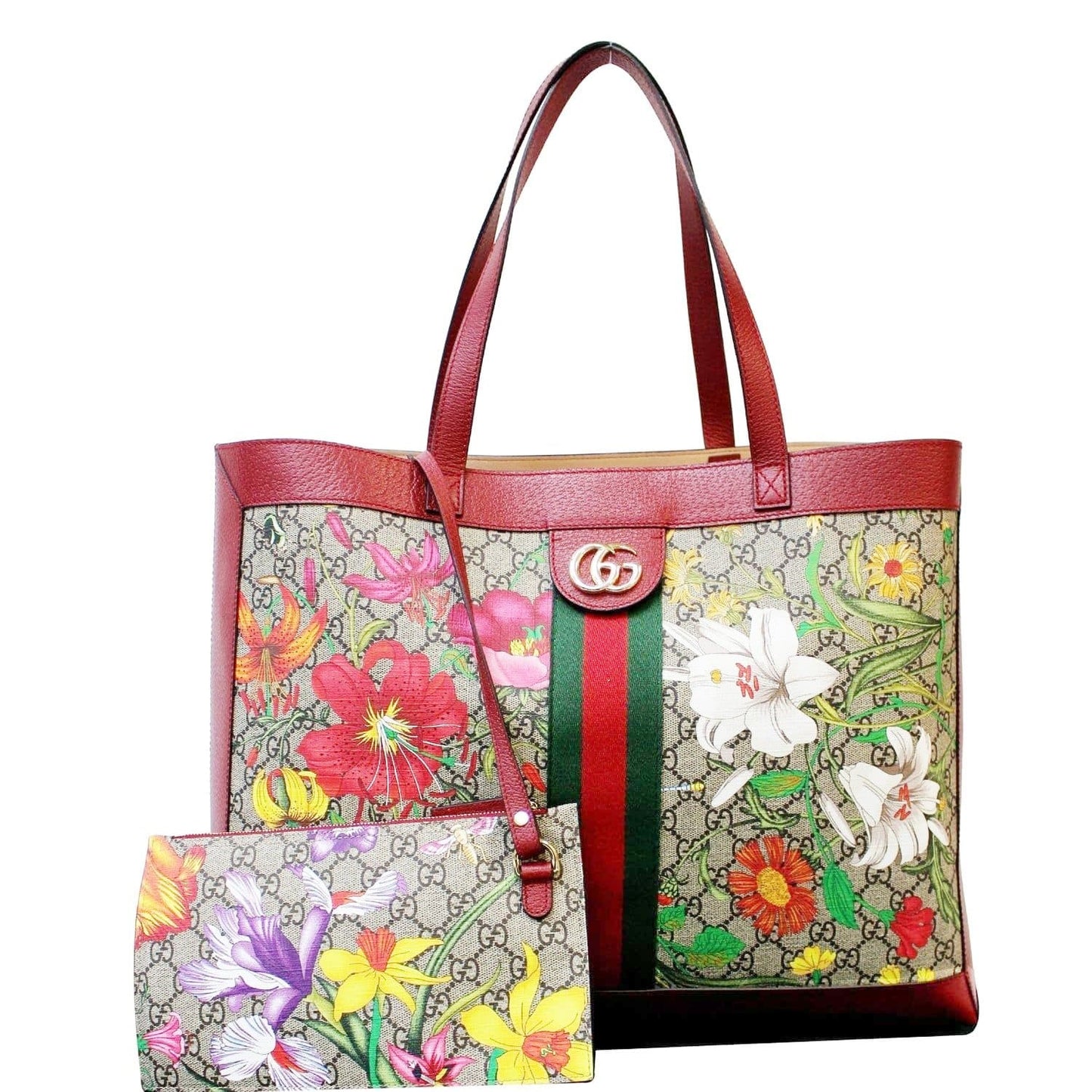 Gucci Ophidia Flora Tote Bag Red Medium Red 547950
