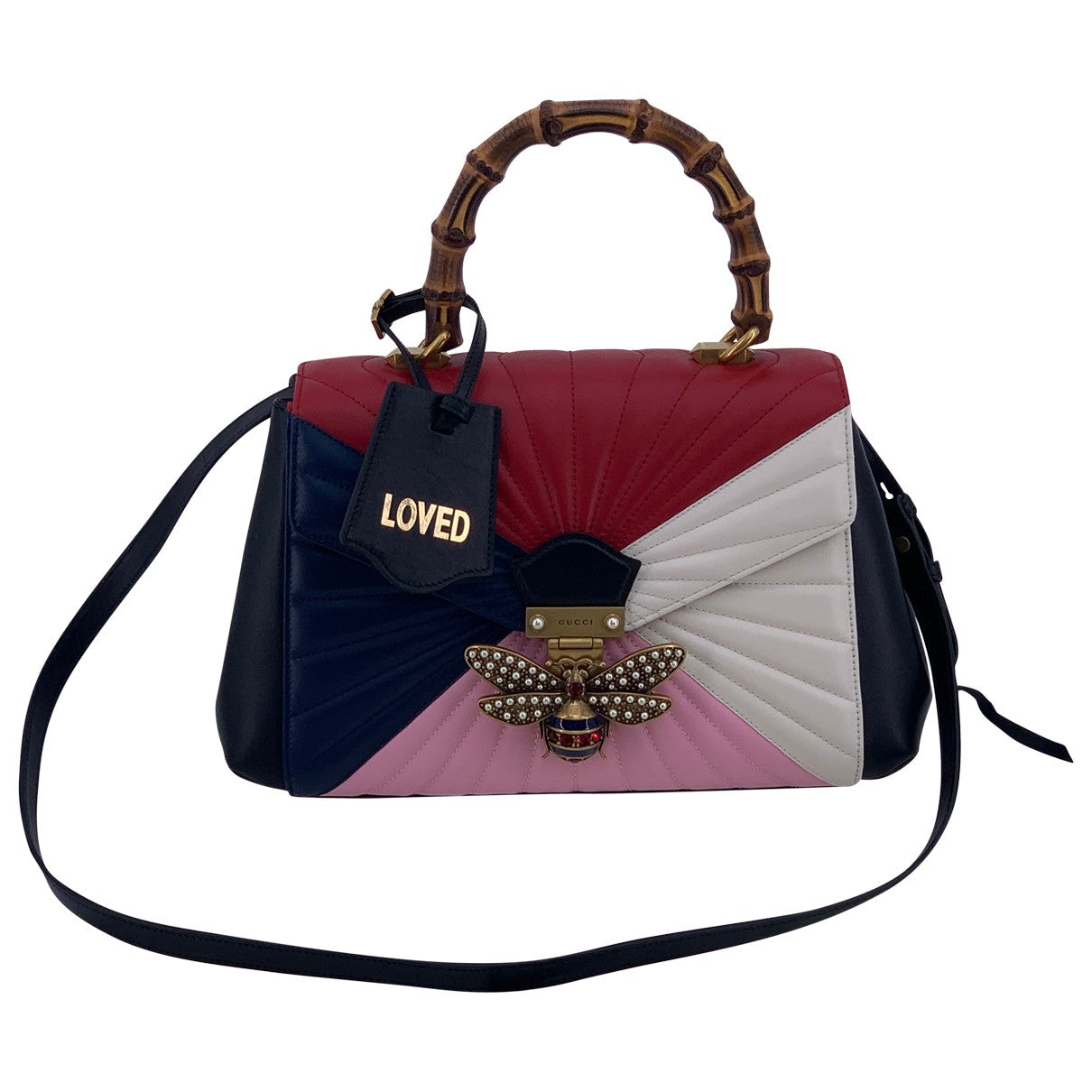 Gucci queen margaret multicolour leather handbag