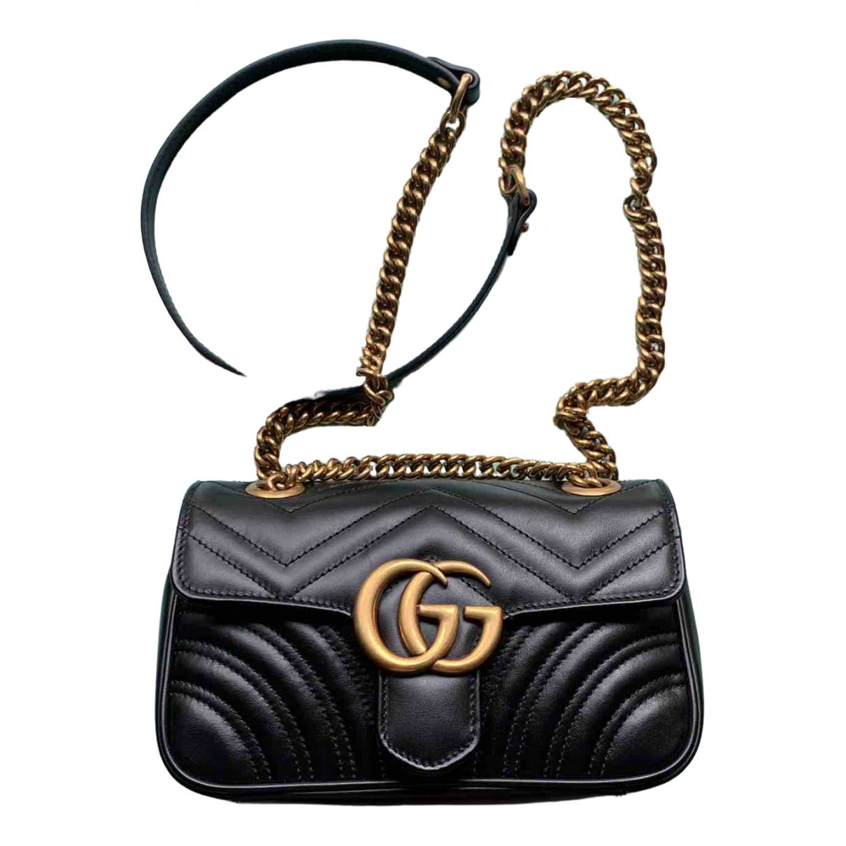 Gucci marmont black leather handbag
