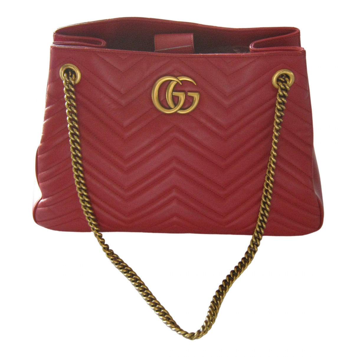 Gucci marmont red leather handbag