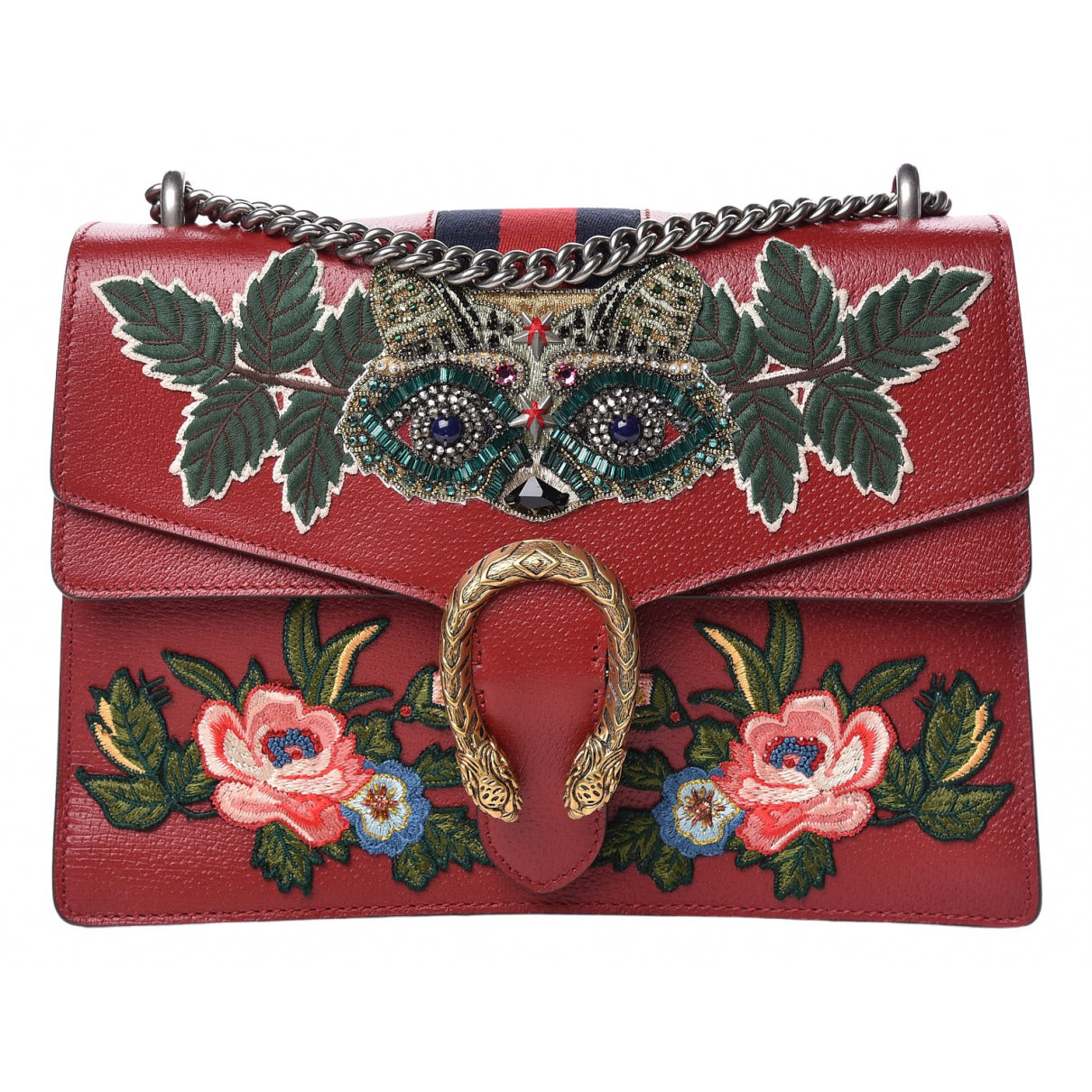 Gucci dionysus red leather handbag