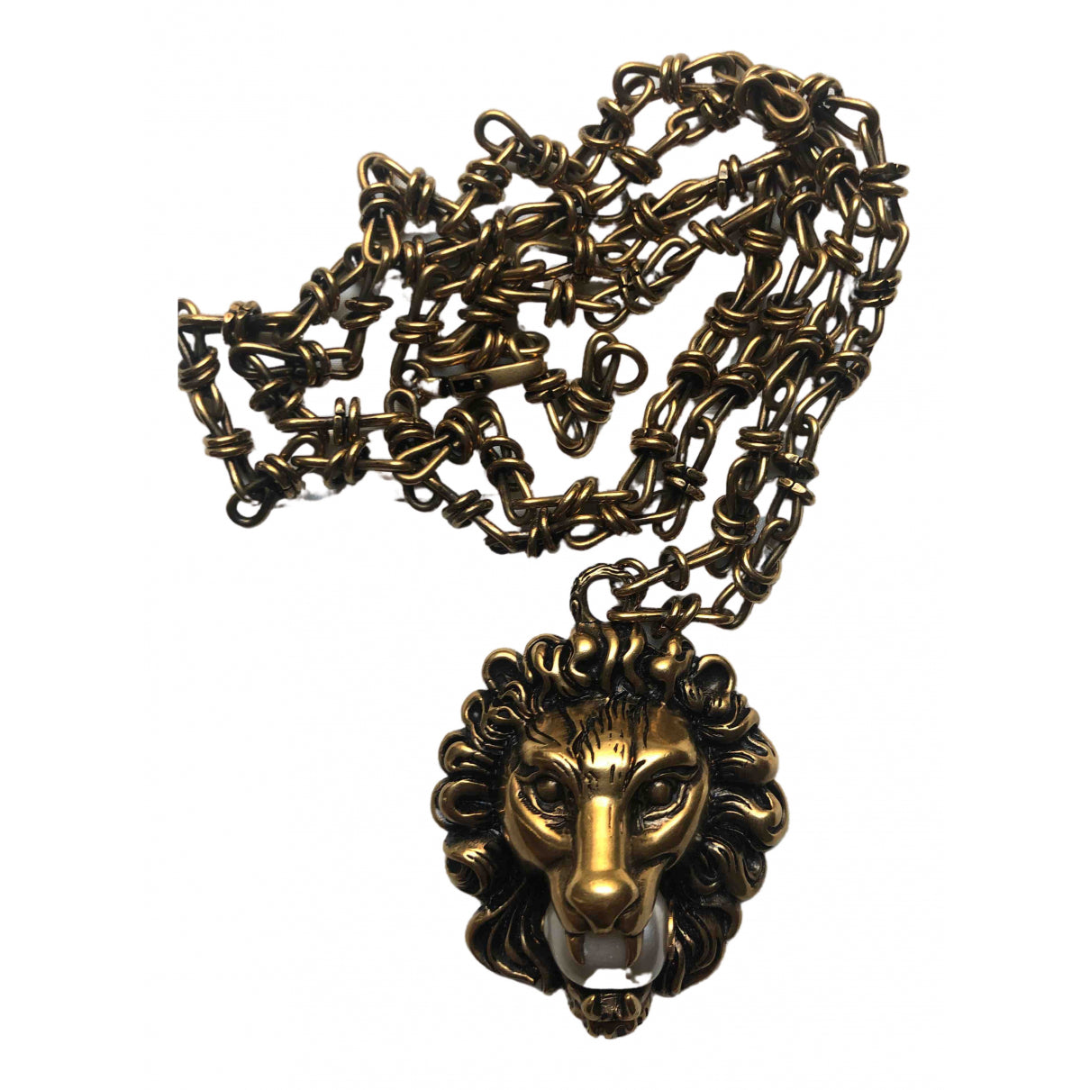 Gucci gold metal necklaces
