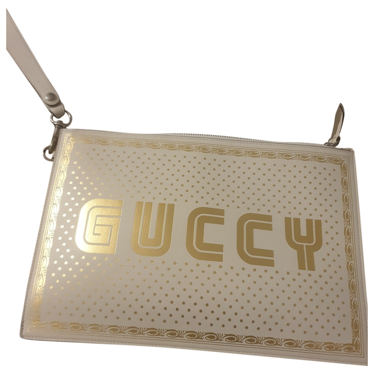 Gucci guccy clutch beige leather clutch bag