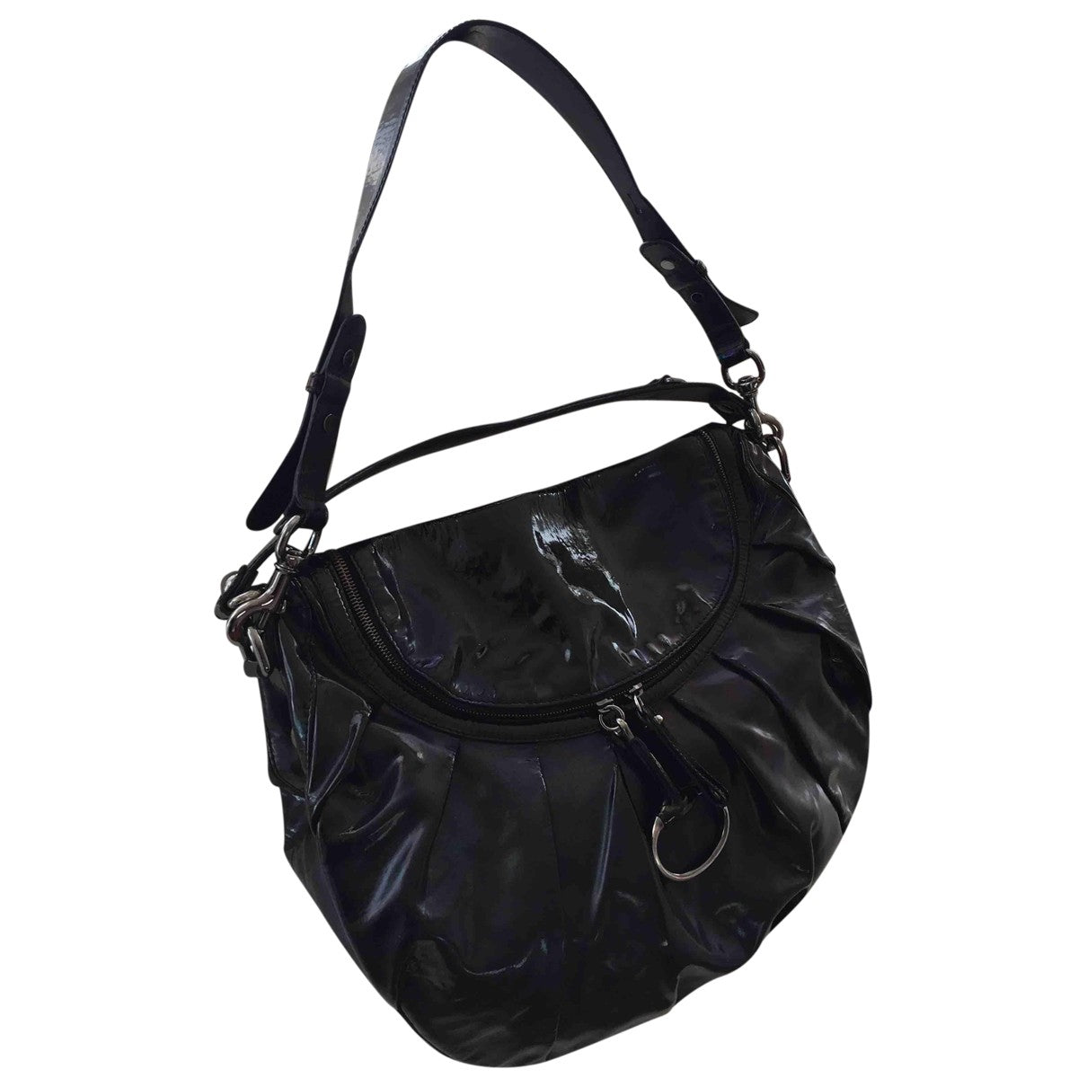 Gucci black patent leather handbag