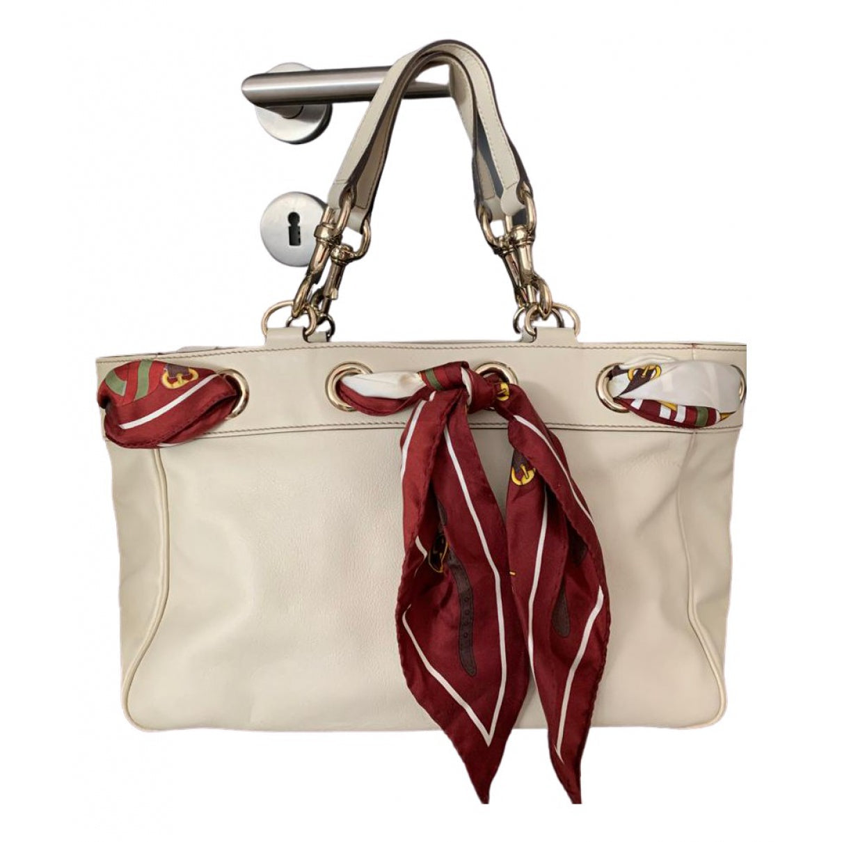Gucci positano ecru leather handbag