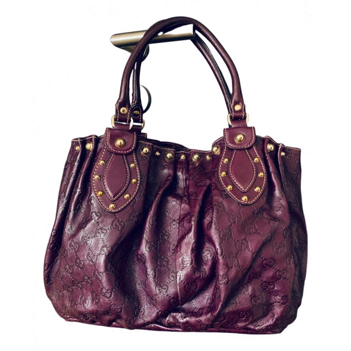 Gucci purple leather handbag