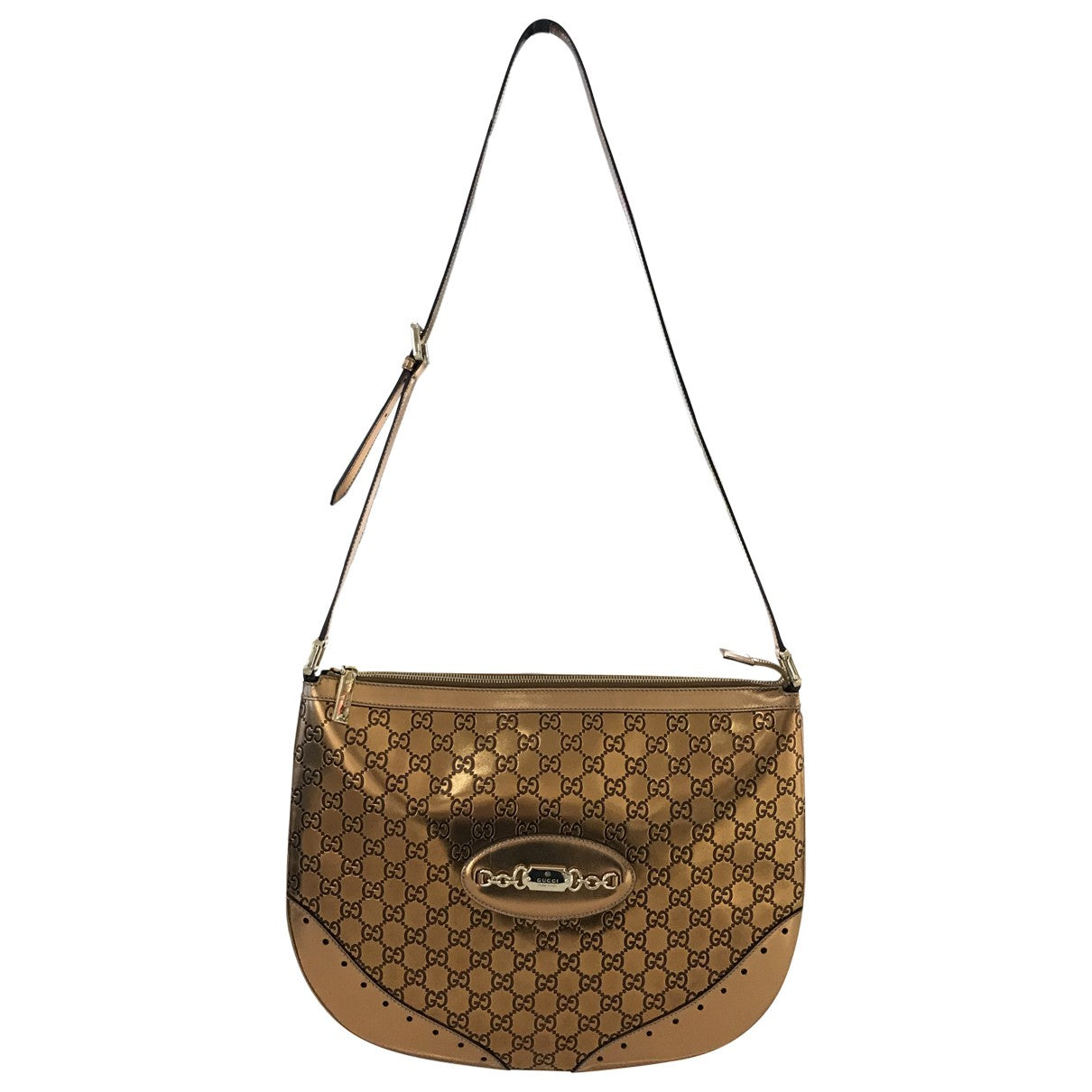 Gucci gold leather handbag