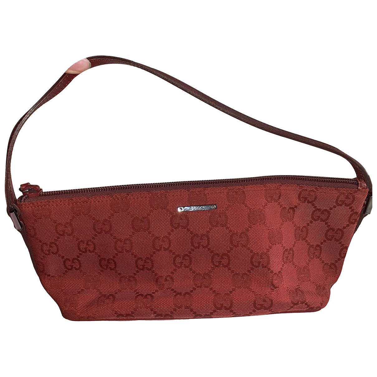 Gucci red cloth clutch bag