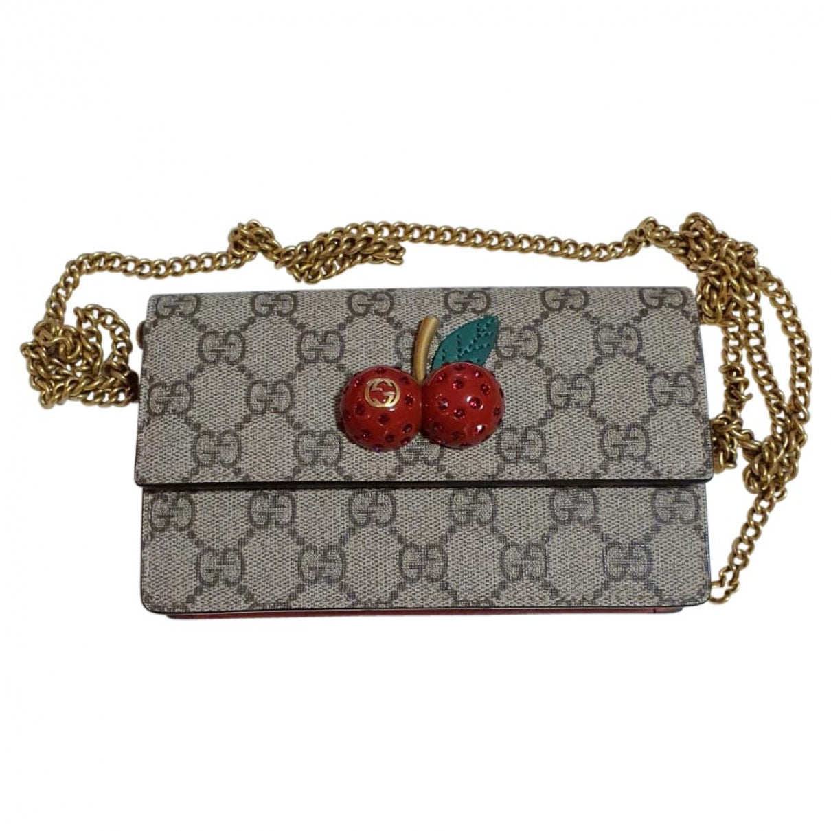 Gucci beige cloth clutch bag