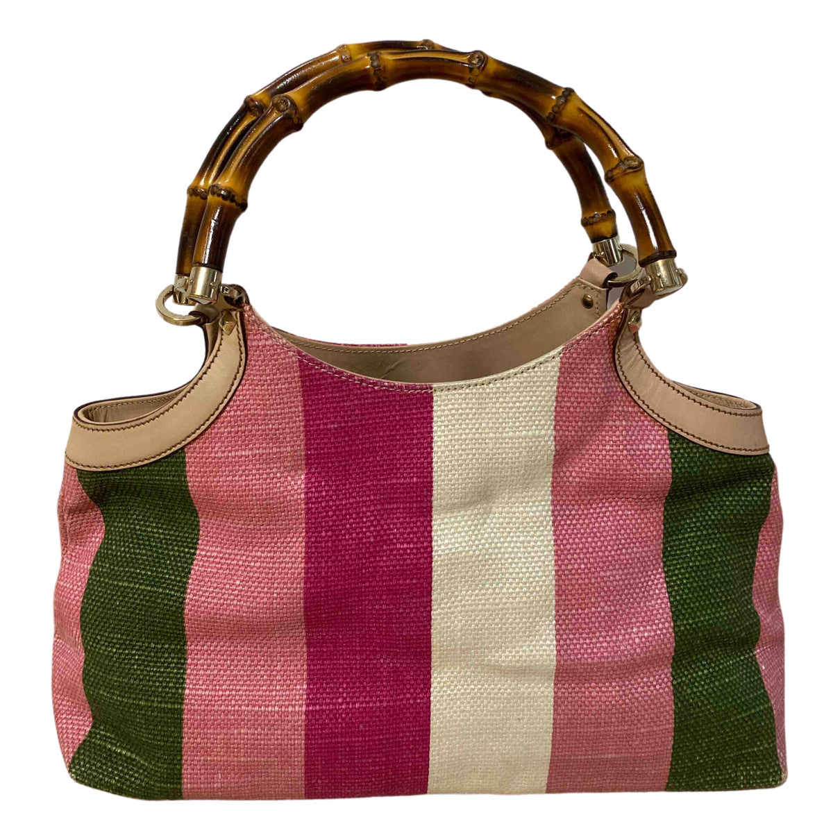 Gucci bamboo multicolour wicker handbag