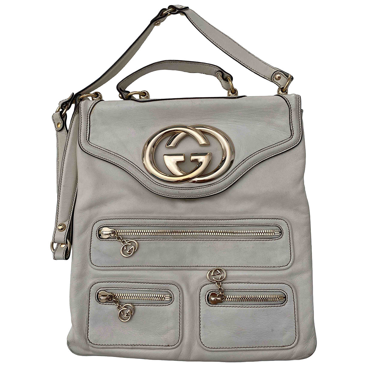 Gucci interlocking beige leather handbag