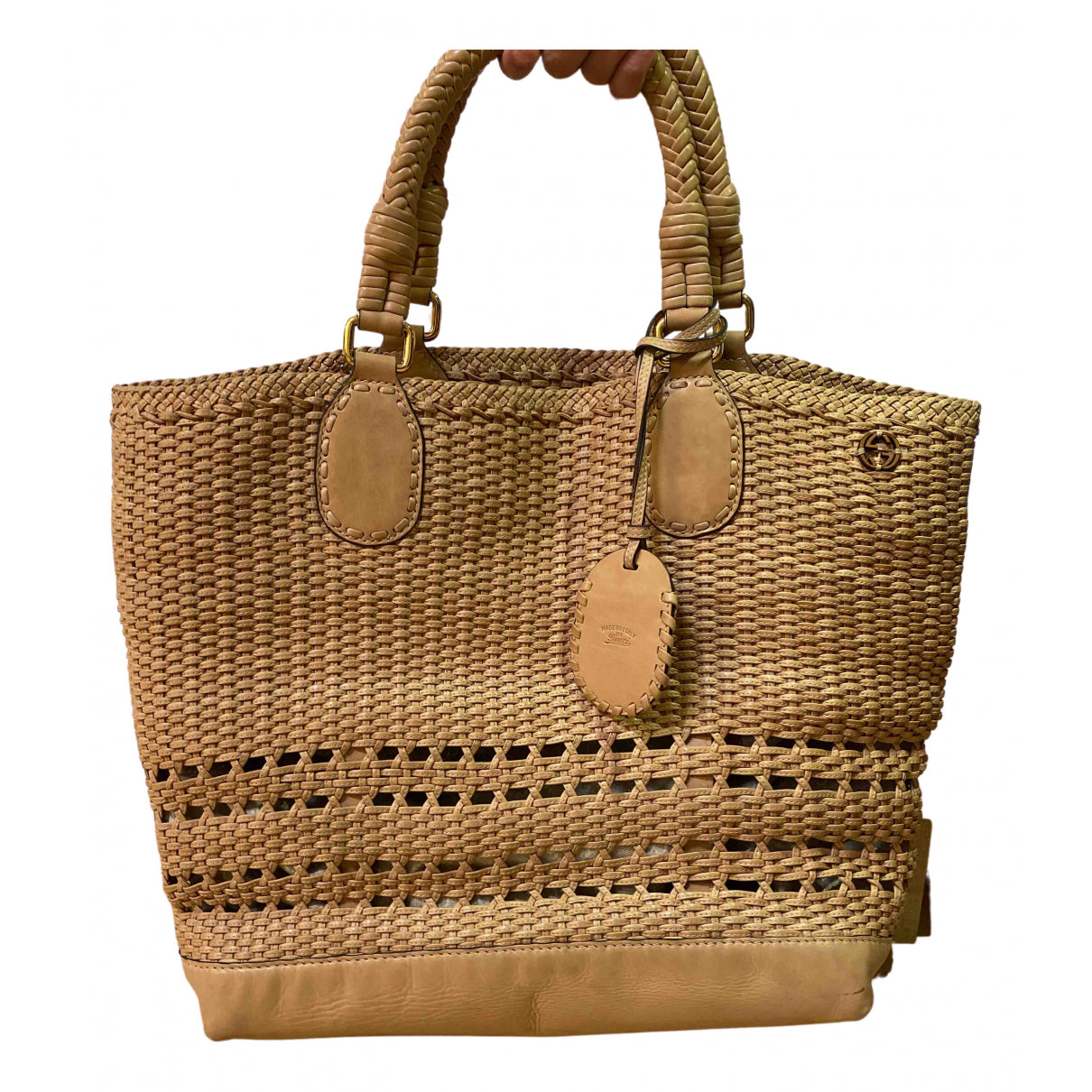 Gucci camel leather handbag