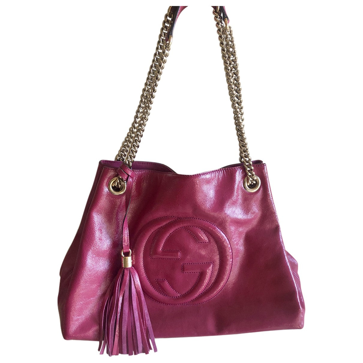 Gucci soho pink patent leather handbag