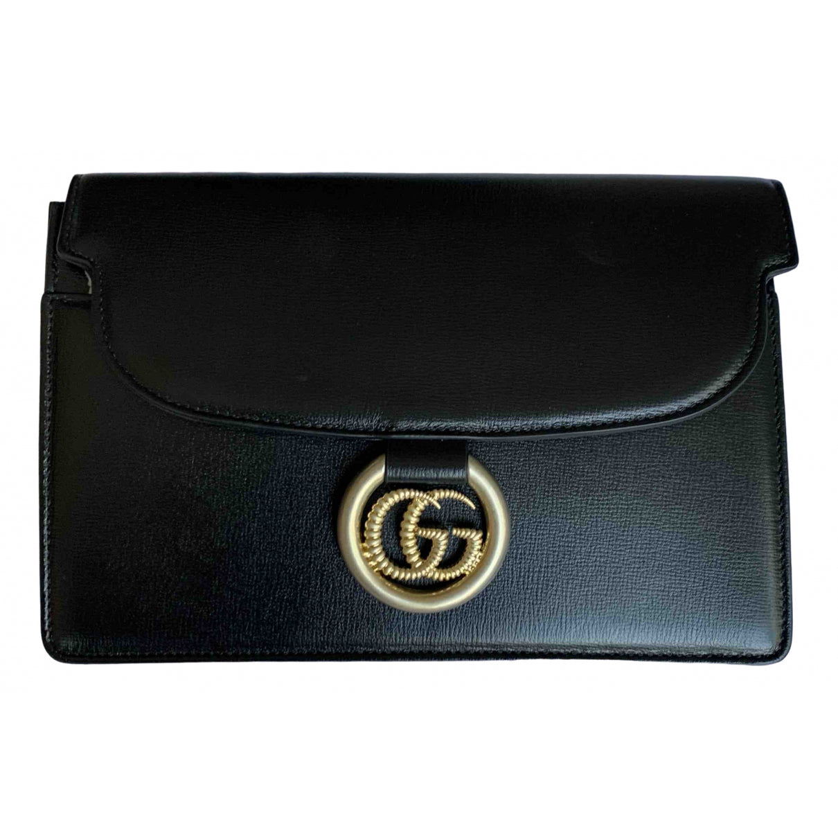 Gucci gg ring black leather handbag