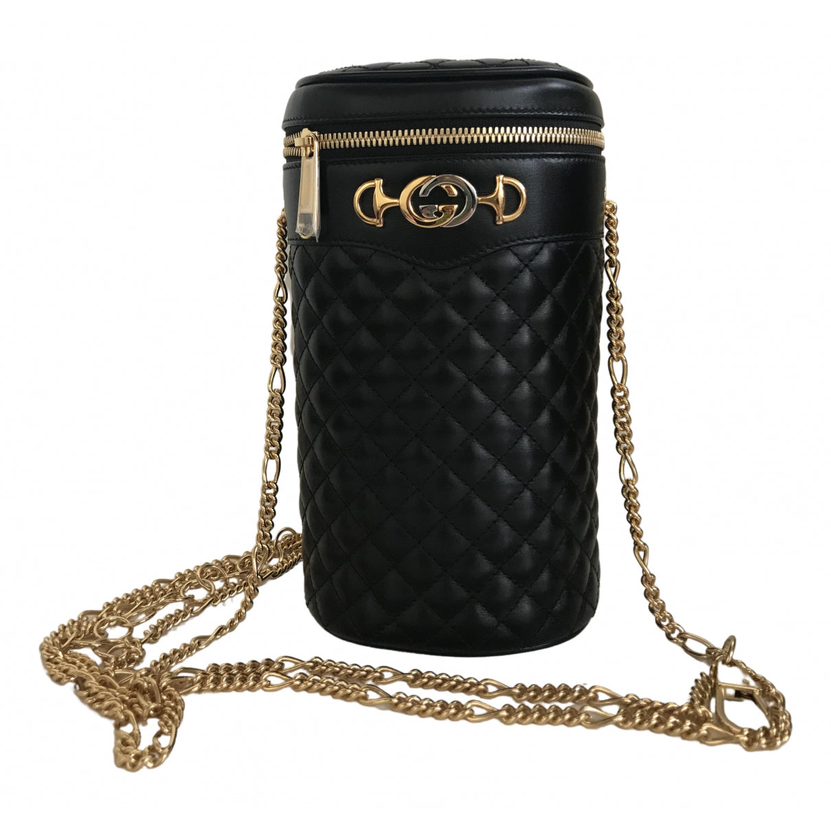 Gucci rajah black leather handbag