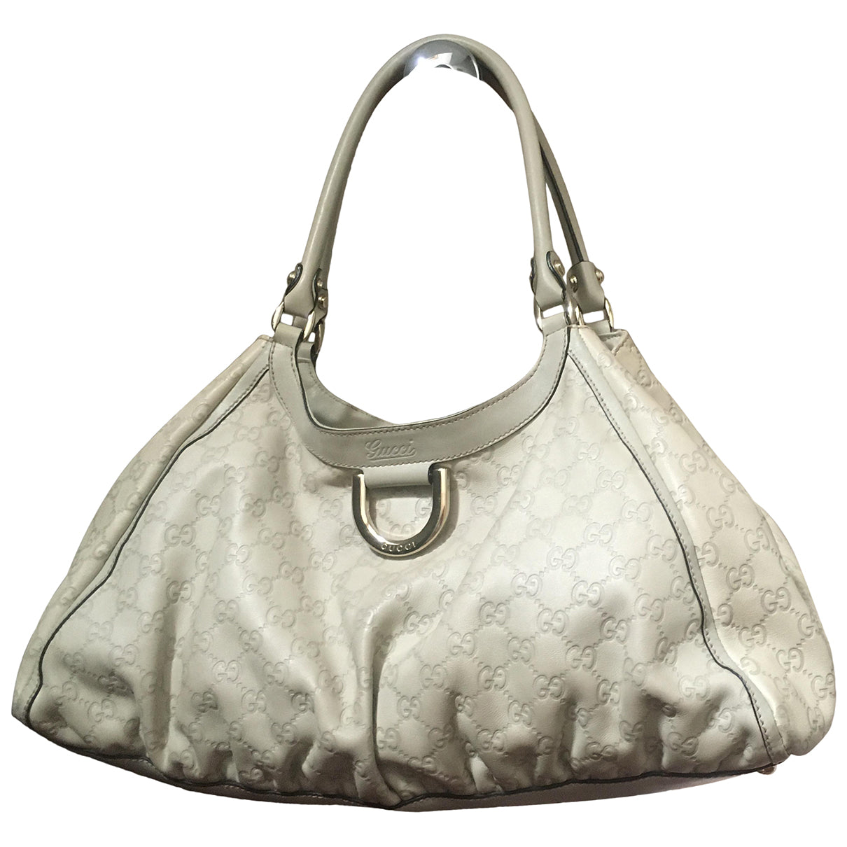 Gucci sukey white leather handbag