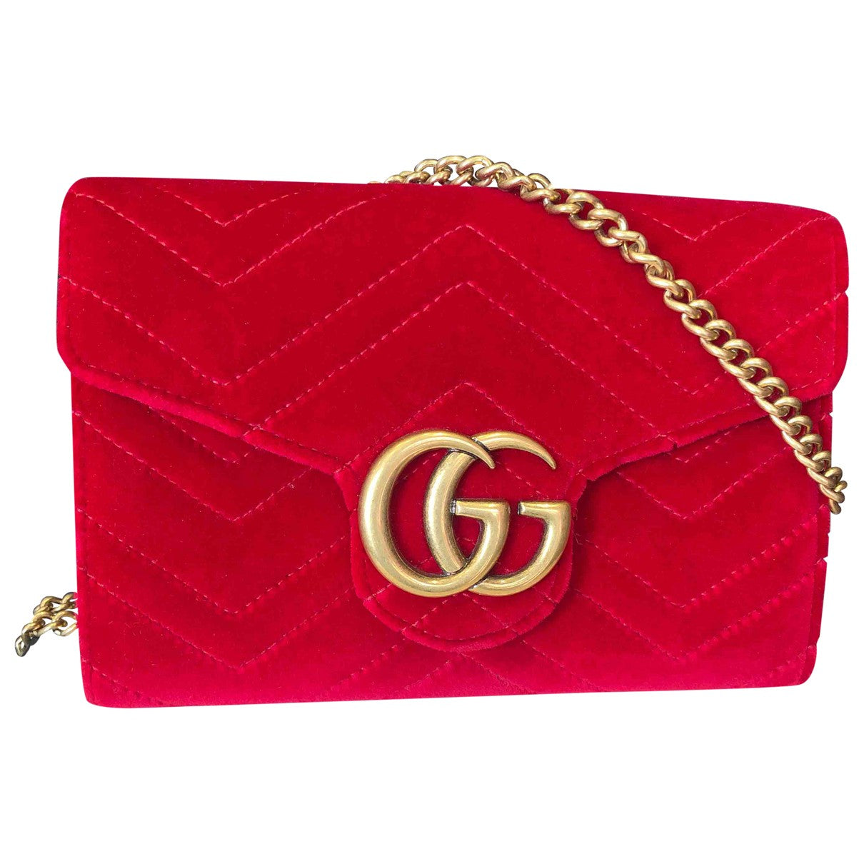 Gucci marmont red velvet handbag