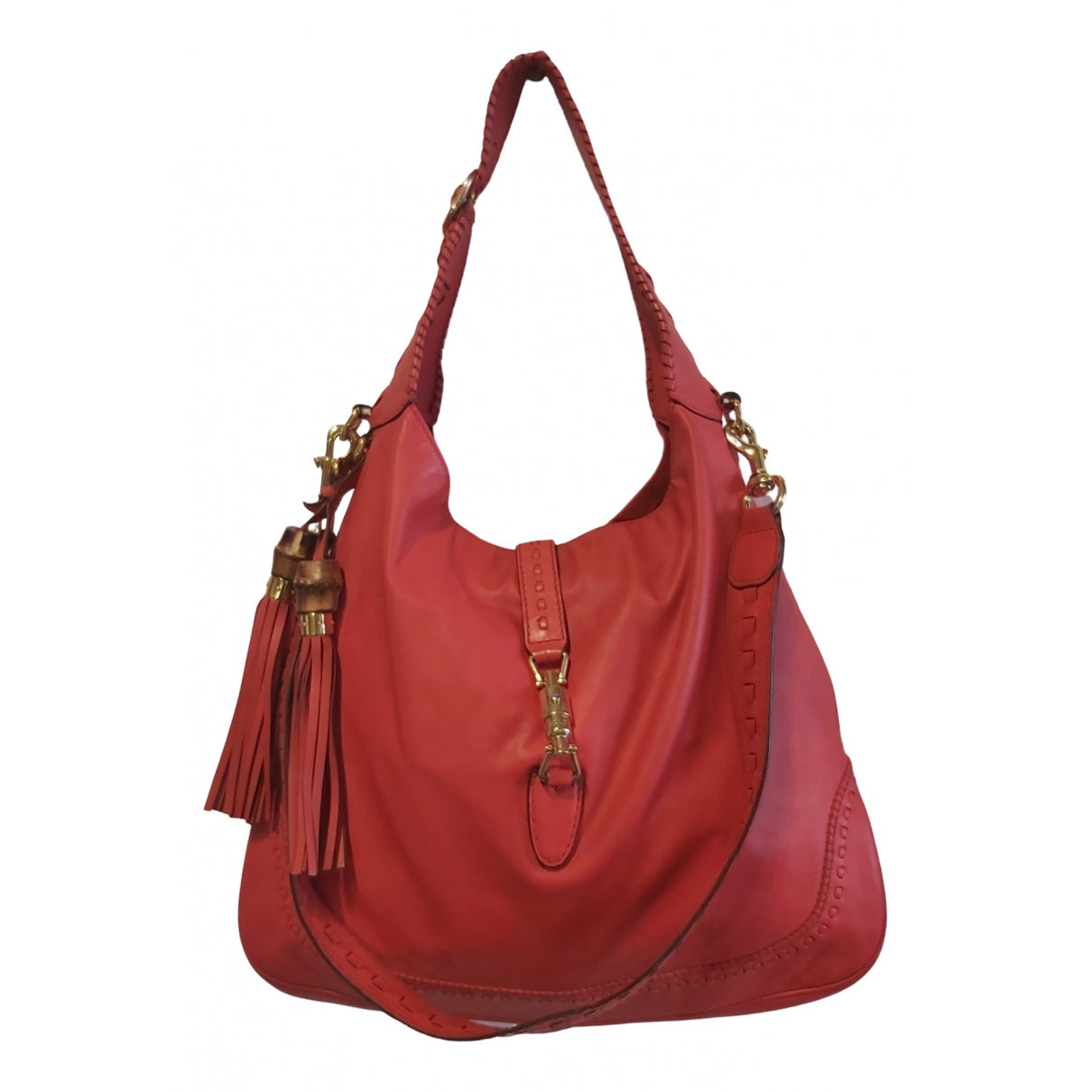 Gucci jackie red leather handbag