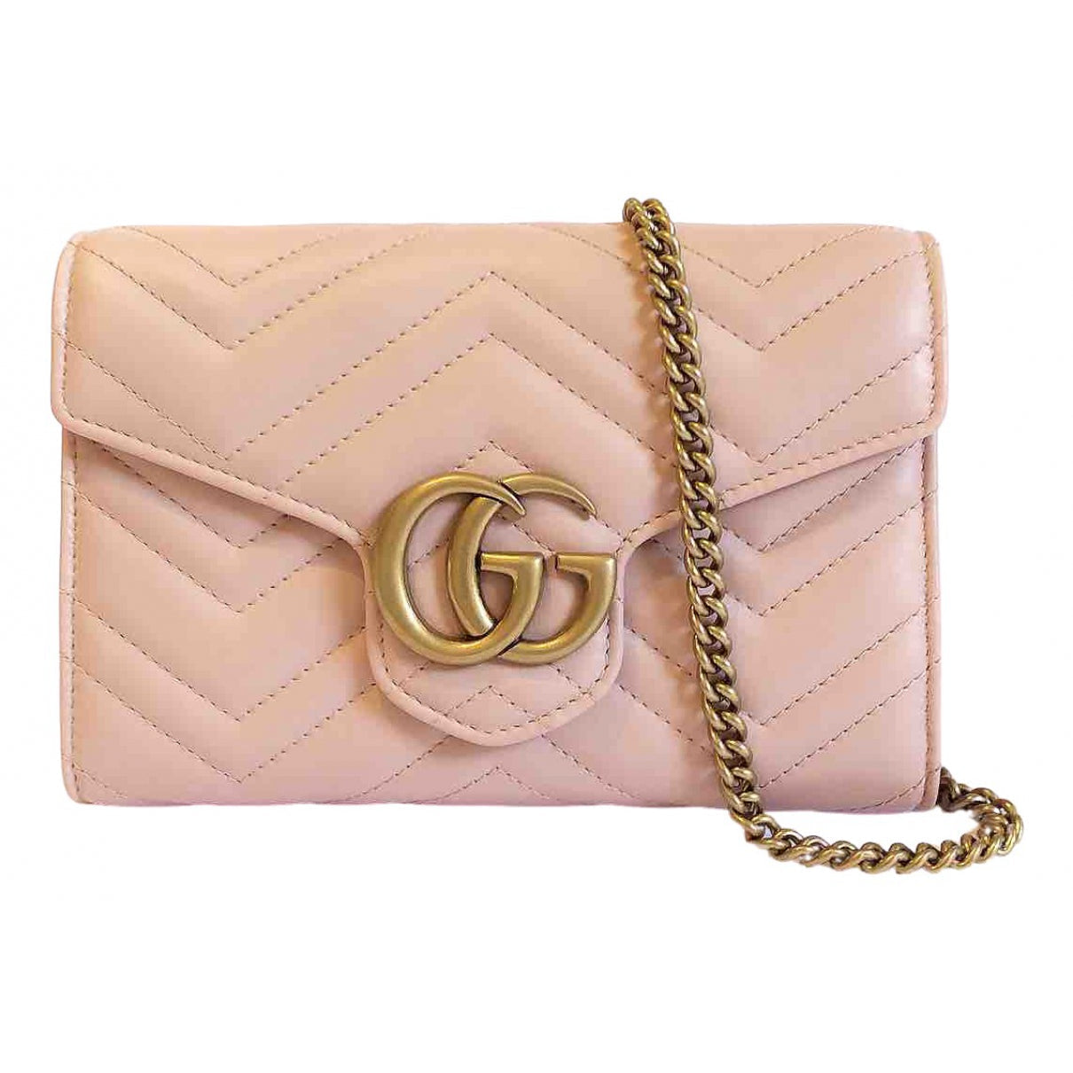 Gucci marmont pink leather handbag