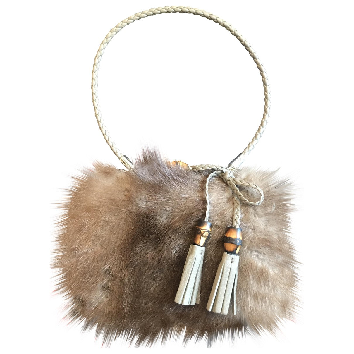 Gucci brown mink clutch bag