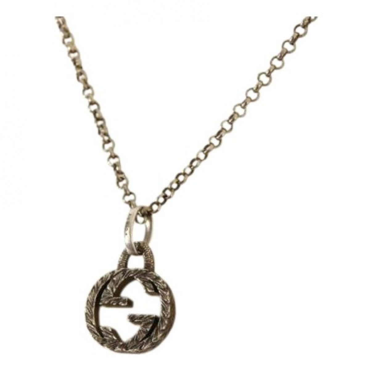 Gucci silver leather necklaces