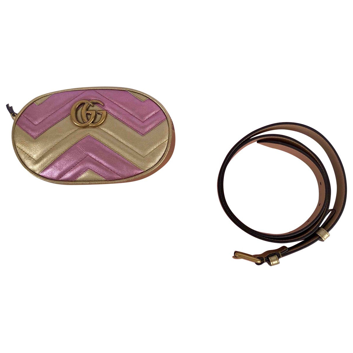 Gucci marmont pink leather clutch bag