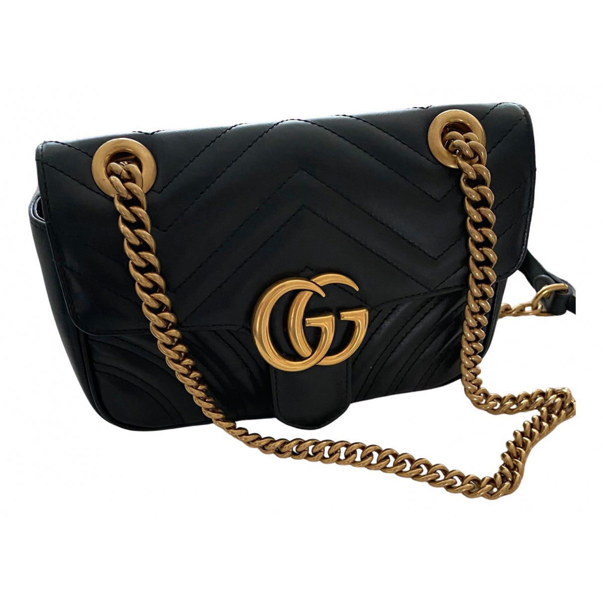 Gucci marmont black leather handbag