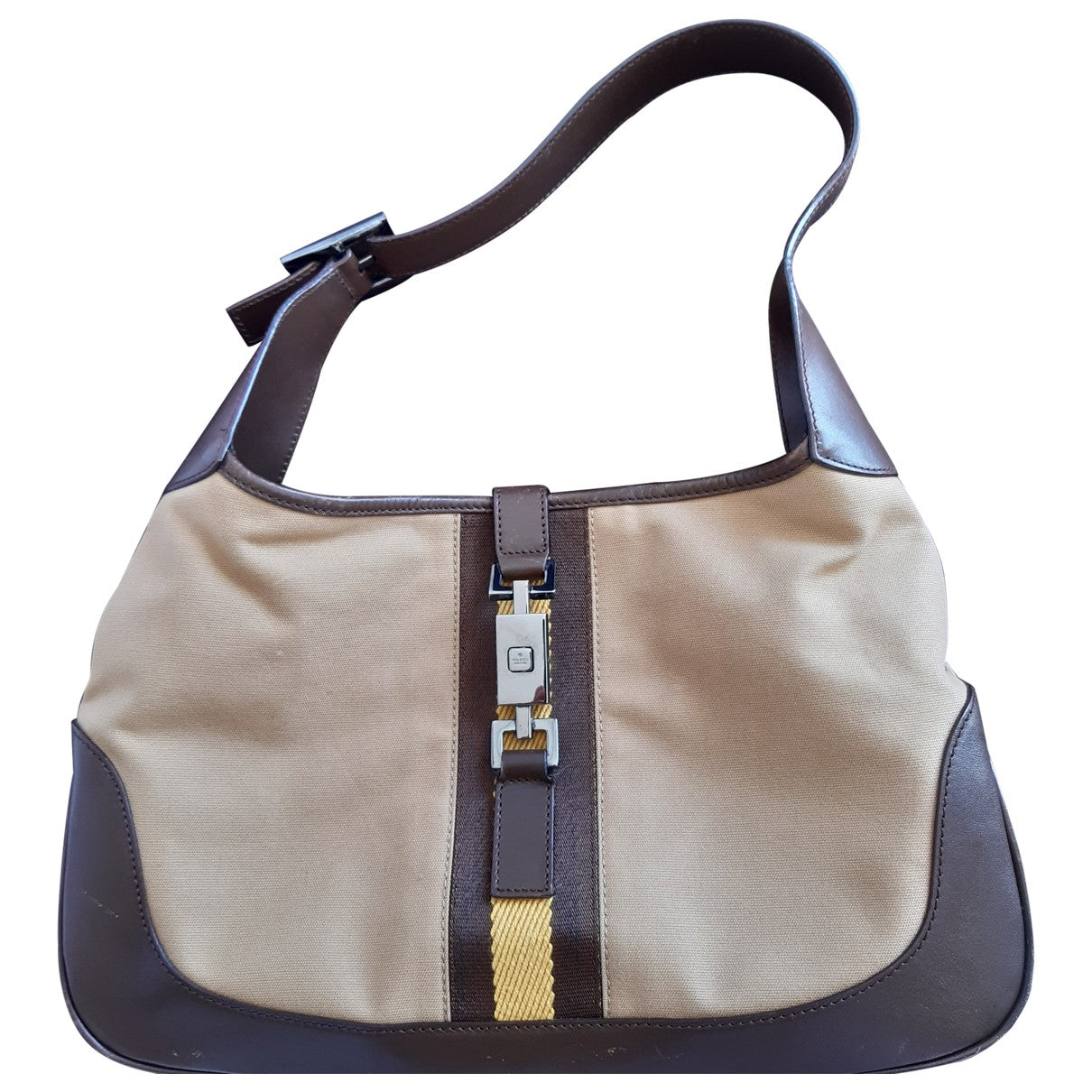 Gucci jackie beige cloth handbag