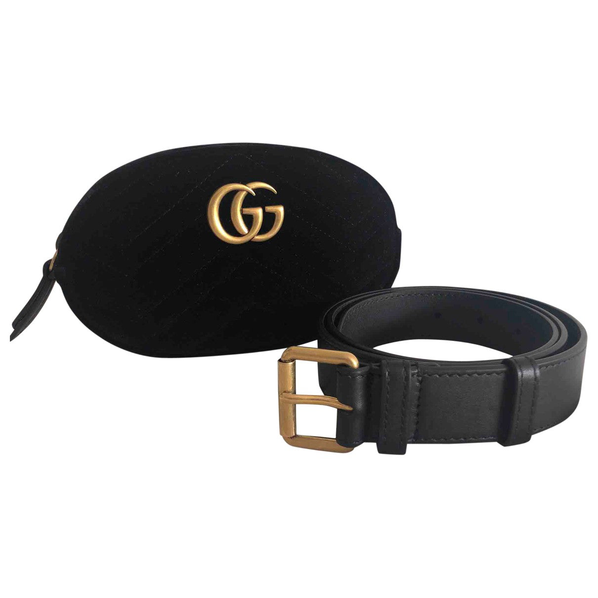 Gucci marmont black velvet clutch bag