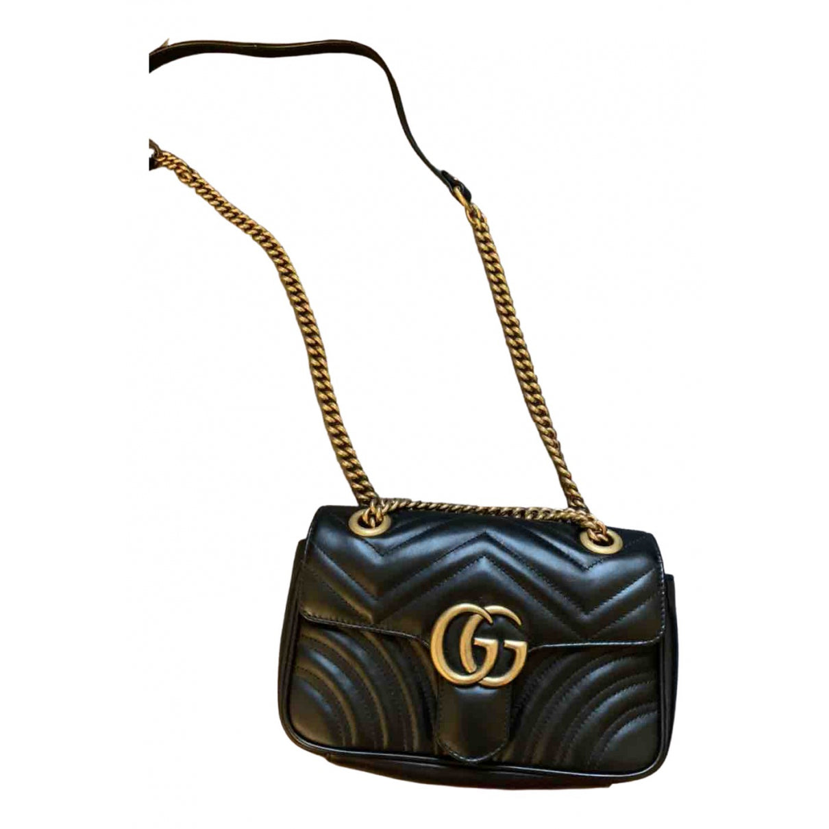Gucci marmont black leather handbag
