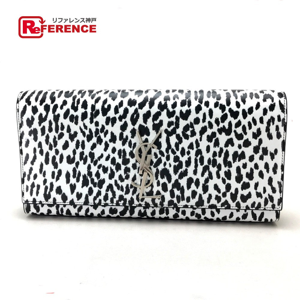Saint Paris Clutch Bag Calf Cassandra Leopard Leather Black