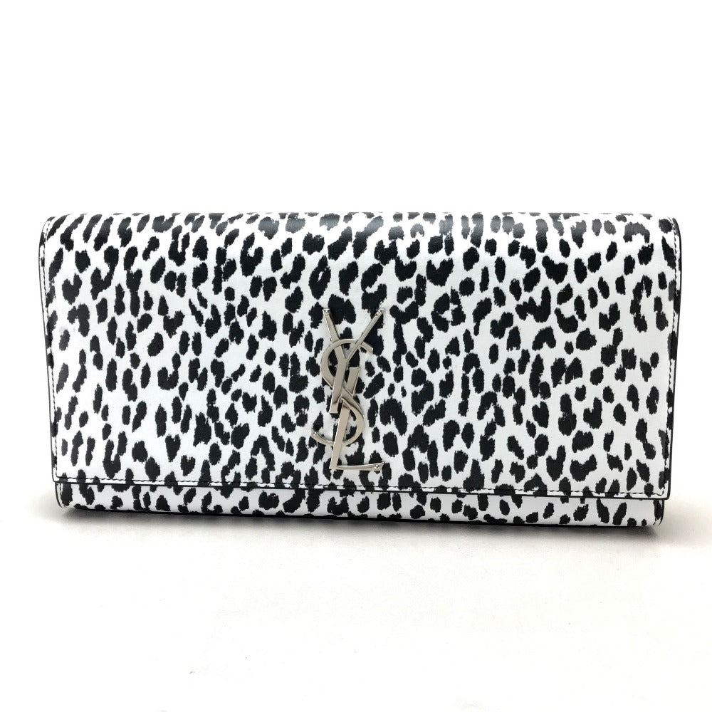 Saint Paris Clutch Bag Calf Cassandra Leopard Leather Black