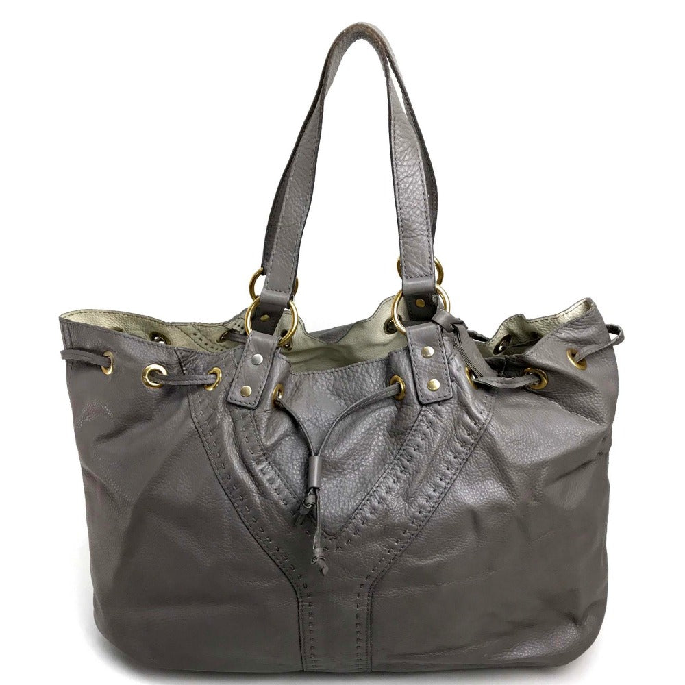 YSL Saint Laurent Yves Tote Bag Charcoal Type Reversible Sack Double Leather Gray