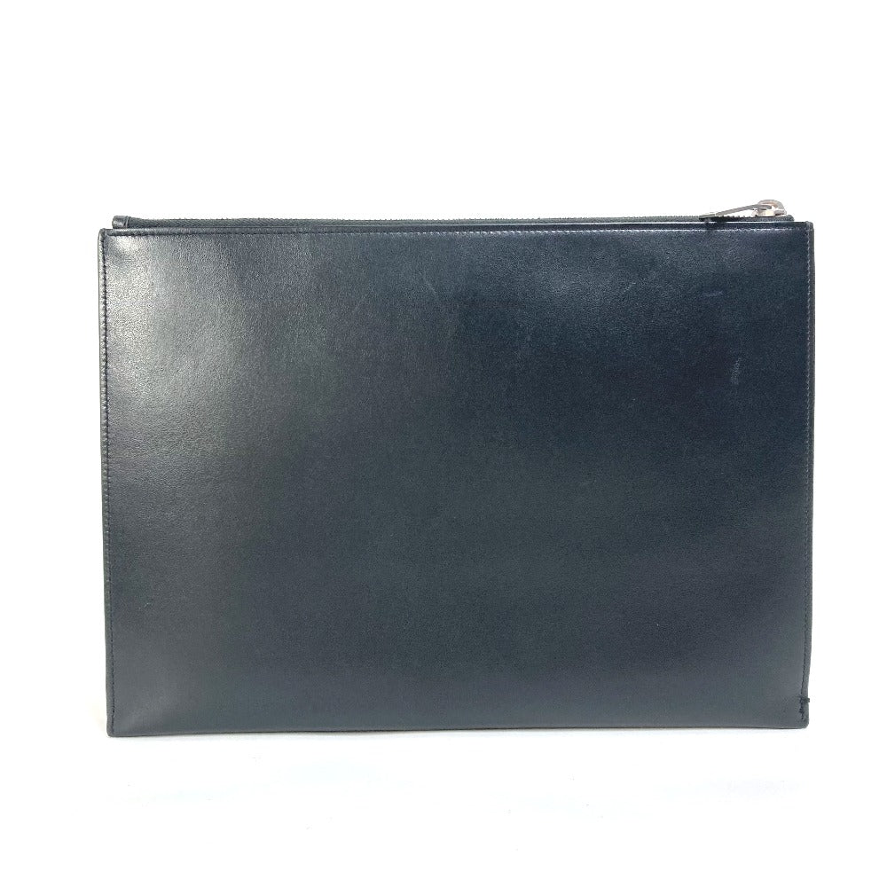 Saint Paris Clutch Bag Pouch Patch Mens Leather Black