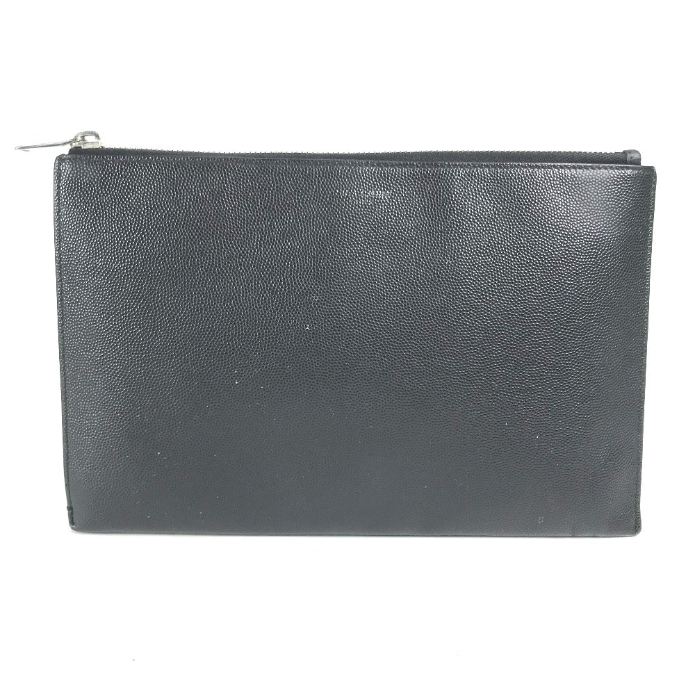 Saint Paris Clutch Bag Pouch Bag Mens Leather Black