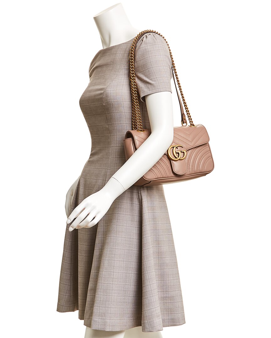 Gucci Gg Marmont Small Matelasse Leather Shoulder Bag, Brown