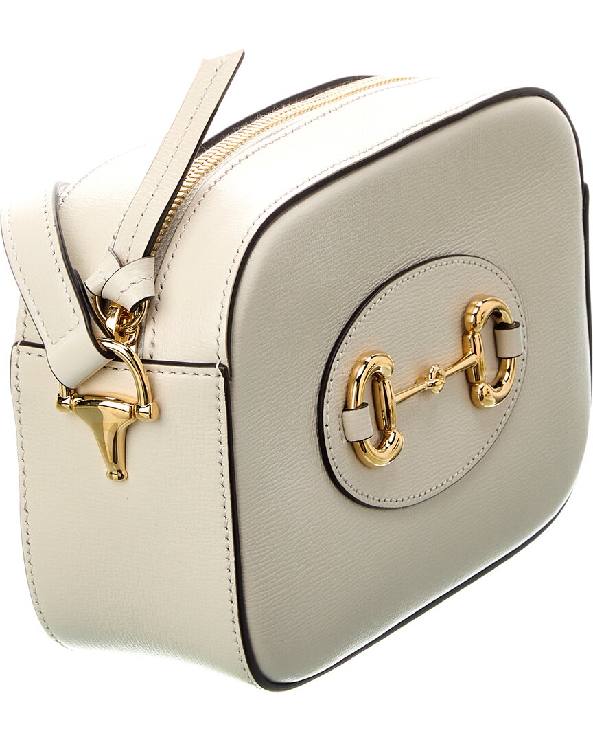 Gucci Horsebit 1955 Small Leather Shoulder Bag, White