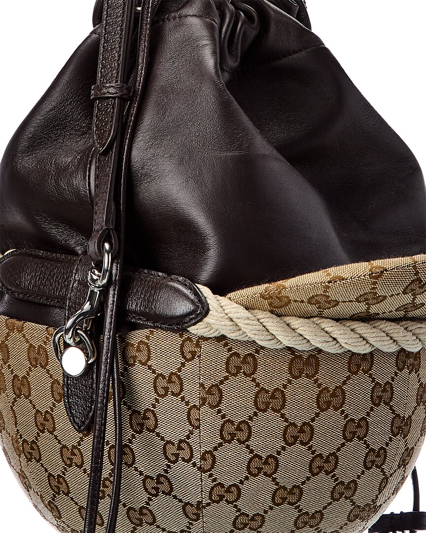 Gucci Equestrian Themed Small Gg Canvas & Leather Shoulder Bag