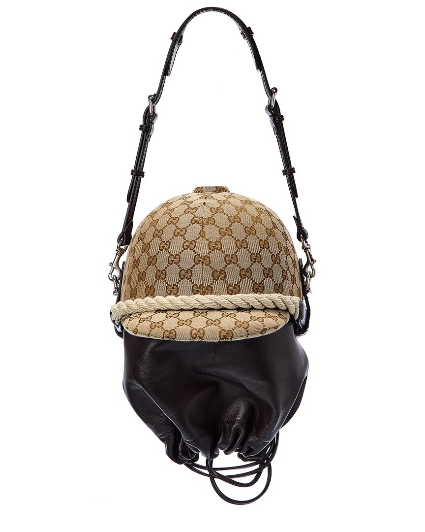 Gucci Equestrian Themed Small Gg Canvas & Leather Shoulder Bag