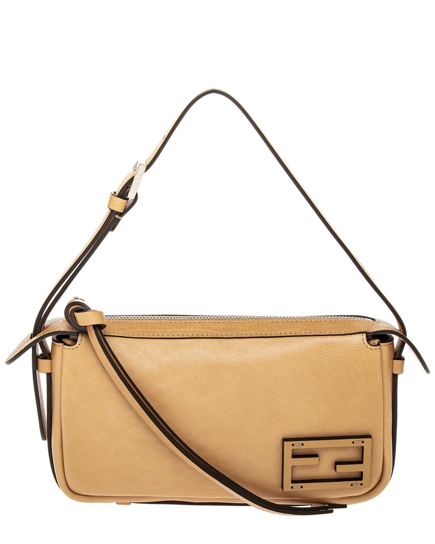 Fendi Handbag Simply Shoulder Bag Leather Beige Mini
